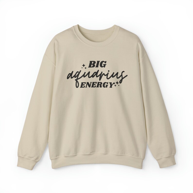 Big Aquarius Energy Sweatshirt, Retro Zodiac Hoodie, Trendy Astrology Sweater, Aquarius Horoscope Birthday Gift, Aesthetic January Birthday image 6