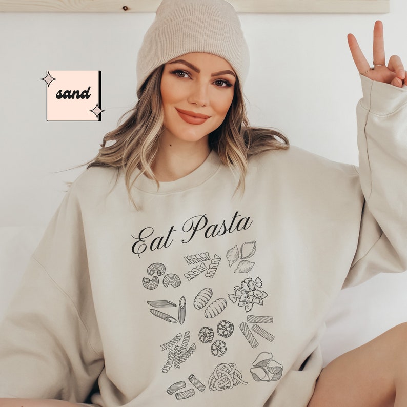 Eat Pasta Sweatshirt, Pasta Lovers Club Crewneck, Italian Dinner Sweater, Aesthetic Hoodie