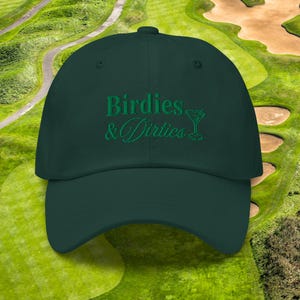 Birdies and Dirties Golf Hat | Funny Golf Gifts | Embroidered Golf Drinking Hat | Fun Good Golf Cap | Birdie Golf Club | Dirty Martini Golf