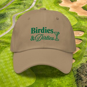 Birdies and Dirties Golf Hat | Funny Golf Gifts | Embroidered Golf Drinking Hat | Fun Good Golf Cap | Birdie Golf Club | Dirty Martini Golf