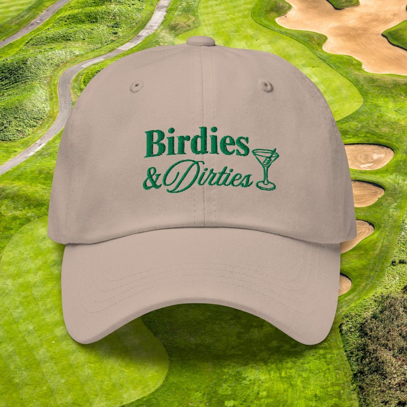 Birdies and Dirties Golf Hat | Funny Golf Gifts | Embroidered Golf Drinking Hat | Fun Good Golf Cap | Birdie Golf Club | Dirty Martini Golf