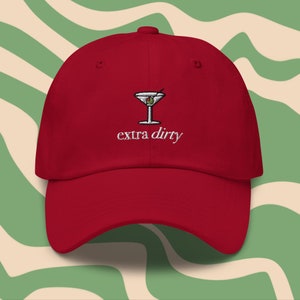 Tech Design Martini Glass With Olive Embroidered Dad Hat - Adjustable Cotton Baseball Cap, Unisex, Custom Made - View #13