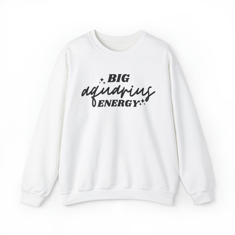 Big Aquarius Energy Sweatshirt, Retro Zodiac Hoodie, Trendy Astrology Sweater, Aquarius Horoscope Birthday Gift, Aesthetic January Birthday image 7