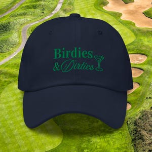 Birdies and Dirties Golf Hat | Funny Golf Gifts | Embroidered Golf Drinking Hat | Fun Good Golf Cap | Birdie Golf Club | Dirty Martini Golf