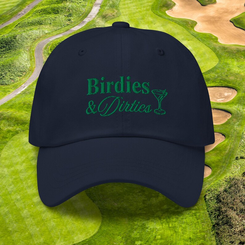 Birdies and Dirties Golf Hat | Funny Golf Gifts | Embroidered Golf Drinking Hat | Fun Good Golf Cap | Birdie Golf Club | Dirty Martini Golf