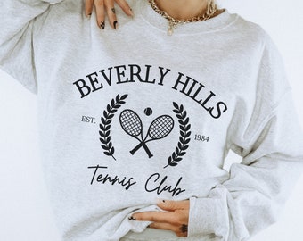 Beverly Hills Tennis Club Sweatshirt, Beverly Hills Preppy Tennis Crewneck, California Country Club Shirt, Unisex Beverly Hills Tennis Shirt