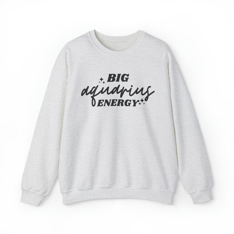 Big Aquarius Energy Sweatshirt, Retro Zodiac Hoodie, Trendy Astrology Sweater, Aquarius Horoscope Birthday Gift, Aesthetic January Birthday image 5