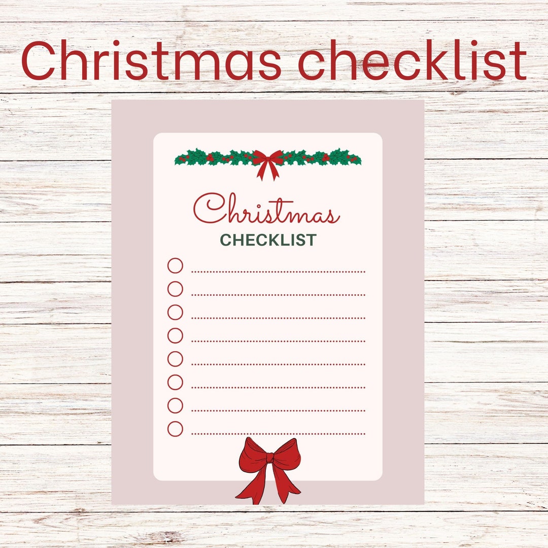 Simple Christmas Checklist Printable - Etsy
