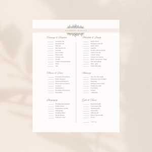 Minimal wedding checklist budget