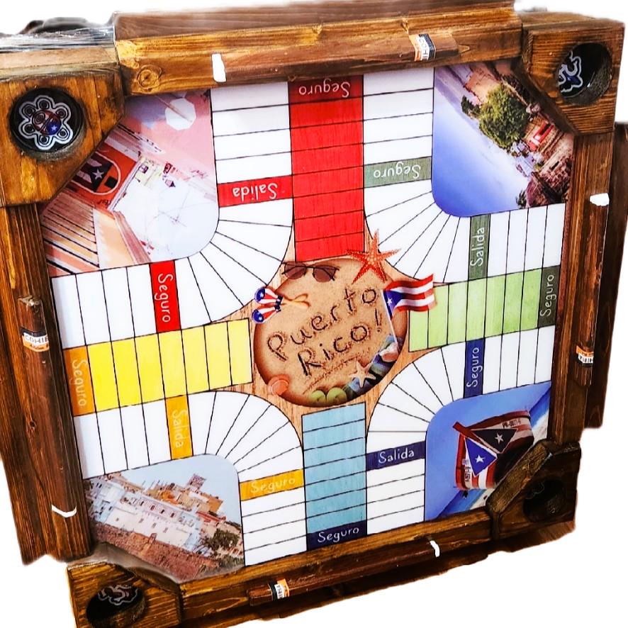 35" X 35" Big Handmade Puerto Rican Domino Table: Folding Wood Parches Game Custom Graphic/Custom Last Name INCLUDED!!