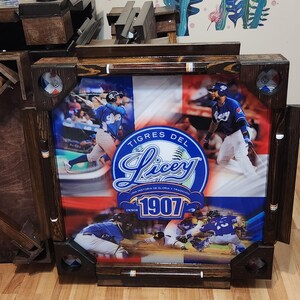 PRE ORDER!! Tigres del Licey Dominican Handmade BIG Domino Table. All wood with Folding legs. Dominican Pride Heritage
