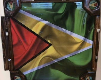 Mesa de Domino Personalizada-Domino/Dominoes/Dominos Table Adults Custom Made (Guyana Flag)