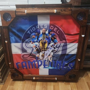 PRE ORDER!! Dominican Handmade BIG Domino Table Tigres Licey. All wood with Folding legs. Dominican Pride Heritage