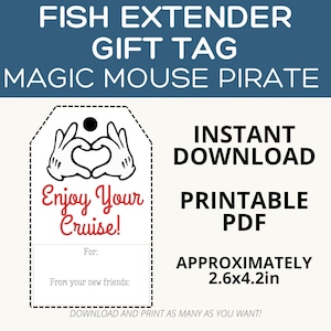 Fish Extender Tags/ Fish Extenders/ Cruise Fish Extenders/  Gift Tags Magic Mouse Heart Hands / DCL Cruise Ship Gift Tags
