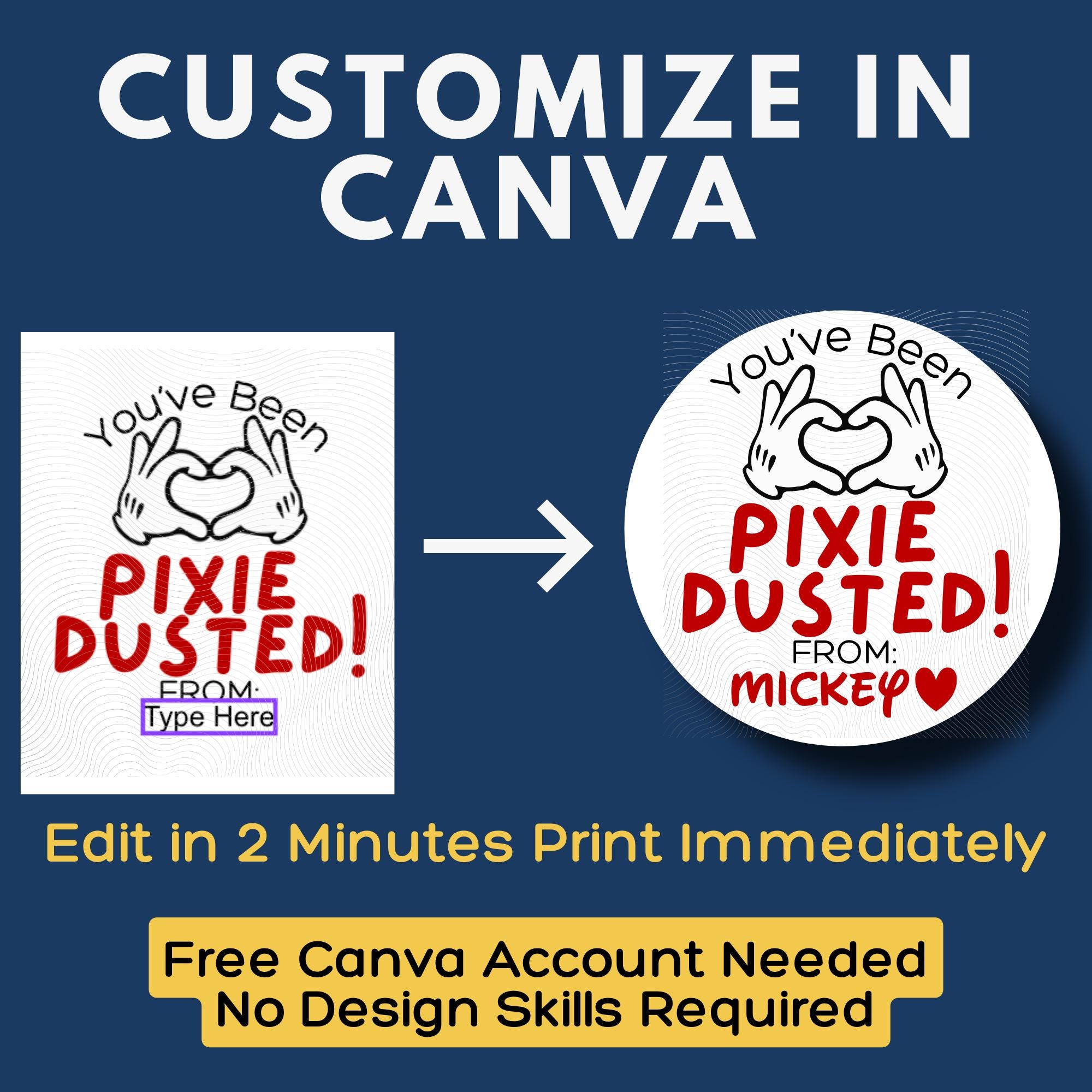 Pixie Dust Sticker Examples Heart Hands Pixie Dust Stickers | You've Been Pixie Dusted | 2