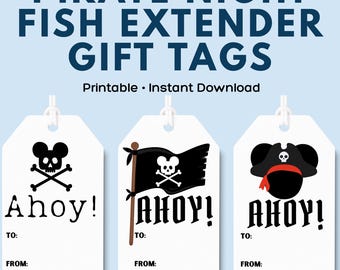 Fish Extender Gifts Pirate Night | Disney Cruise Pirate Night Gift Tags Printable | Instant Download