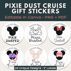 Pixie Dust Stickers Fisch-Extender Geschenke | Disney Cruise Maus Charakter Designs | 24 Designs | Sofortdownload | In Canva bearbeiten