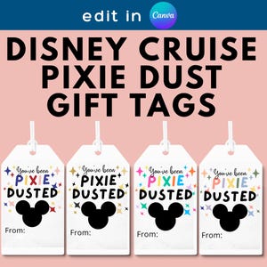 You've Been Pixie Dusted Gift Tags, Disney Cruise Fish Extender Gifts, 6 Color Options, Canva Template, Printable PDF PNG