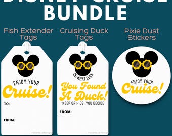 Disney Cruise Pixie Dust Stickers Fish Extender Gift Tags Cruising Duck Tags Bundle | Coordinating Printable Set | Instant Download
