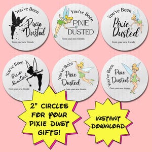 Druckbare Pixie Dust Kreis Aufkleber Etiketten – Tinkerbell Disney Cruise druckbare 2 &quot;Aufkleber für Pixie Dust Geschenke – Sofort Download