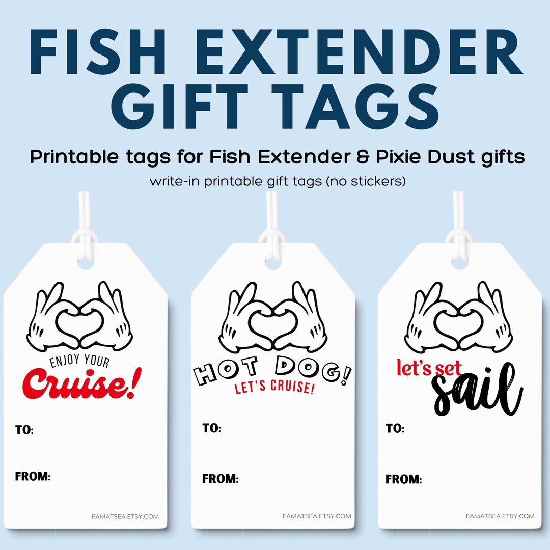 Disney Cruise Fish Extender Gift Tags | Printable FE Tags for DCL Gift ...