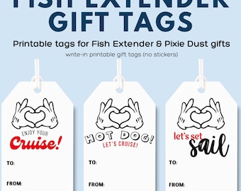 Disney Cruise Fish Extender Gift Tags | Printable FE Tags for DCL Gift Exchange | Instant Download