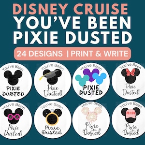 You've Been Pixie Dusted Stickers, Disney Cruise Fish Extender Gift Tags, 24 Designs, Print and Stick PDF Labels, Instant Download