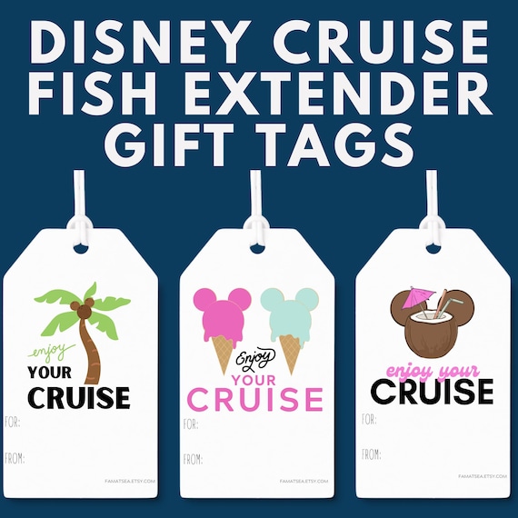 Disney Cruise Fish Extender Tags, Cruise Gift Exchange Tags Printable, Tropical Mickey Gift Tags, Print and Write, Instant Download PDF