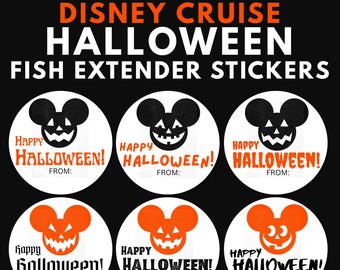 Halloween visvormige labels, Disney Cruise printbare cruise elfjesstof stickers