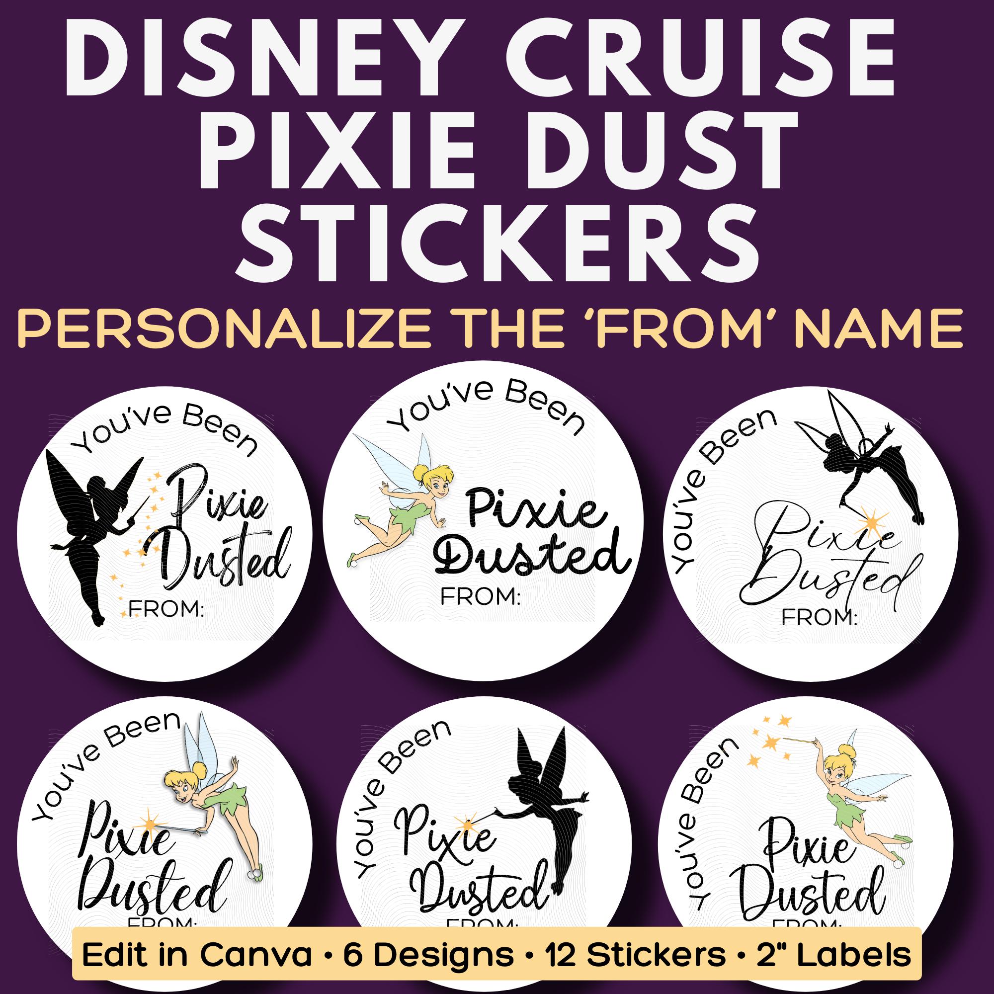 Pixie Dust Sticker Examples Editable Pixie Dust Stickers Disney Cruise | Personalized Fish Extender ...