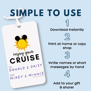 Disney Cruise Fish Extender Tags, Cruise Gift Exchange Tags Printable, Tropical Mickey Gift Tags, Print and Write, Instant Download PDF image 3