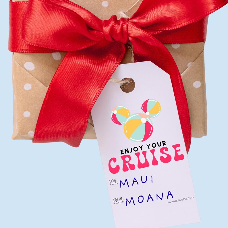 Disney Cruise Fish Extender Tags, Cruise Gift Exchange Tags Printable, Tropical Mickey Gift Tags, Print and Write, Instant Download PDF image 6