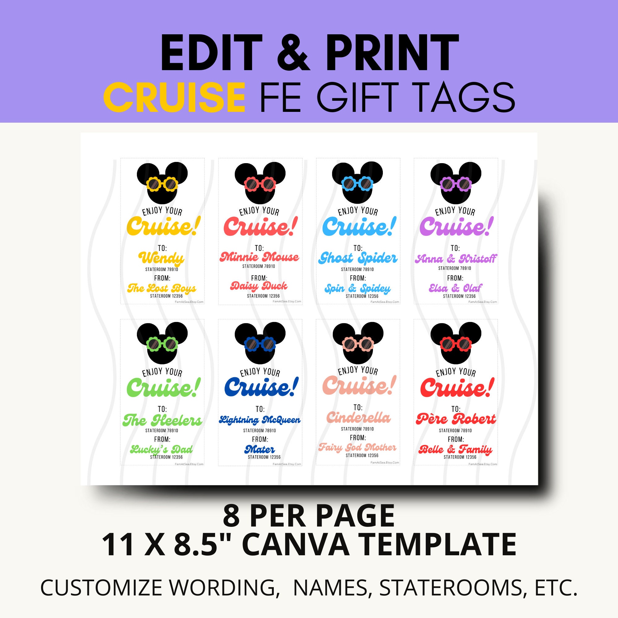 cruise-fish-extender-tags-editable-canva-template-mickey-gift-tags-pixie-dust-dcl-sunglasses-cruise-tags-customizable-etsy