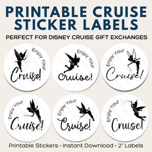 Disney Cruise Stickers Printable | Pixie Dust Labels | Fish Extender Gift Tags | 2 Inch Circle Stickers | Instant Download