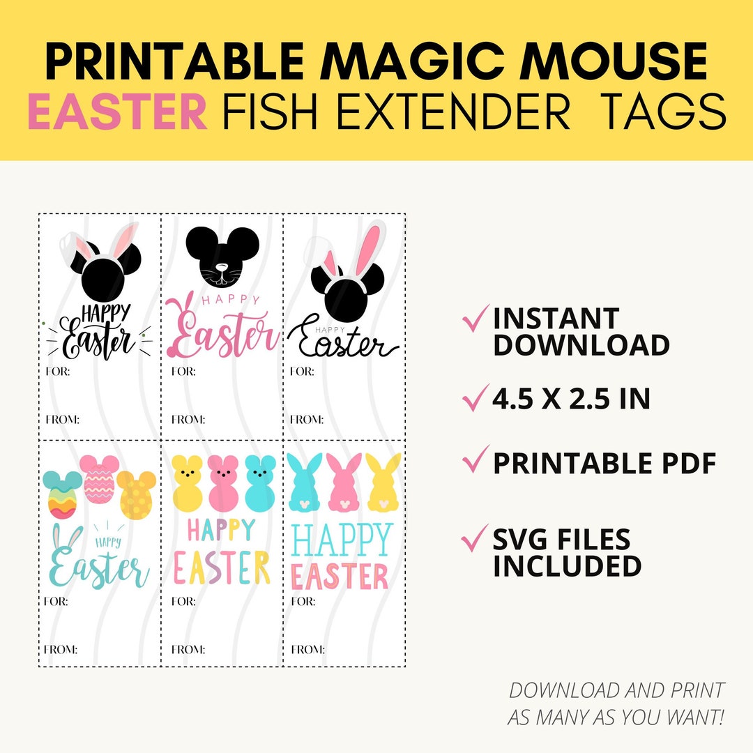 Printable Easter Fish Extender Tags, Pixie Dust Gift Tags, Fish ...