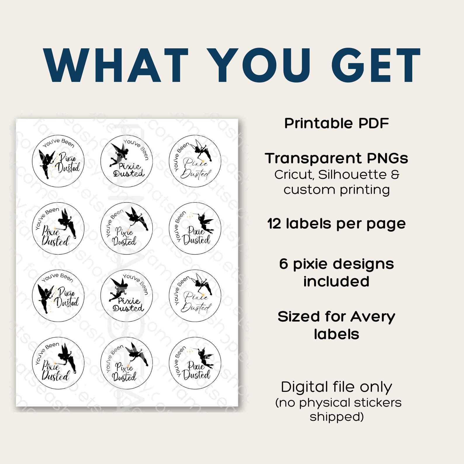 Pixie Dust Sticker Examples Pixie Dust Stickers Disney Cruise Printable | Fish Extender Gift Labels ...