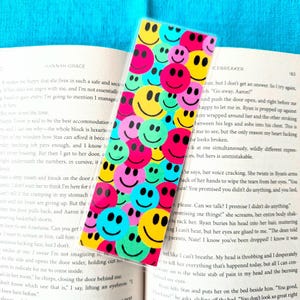 Layered Happy Face Bookmark | Cute Bookmarks | Hand drawn Bookmarks | Laminated | Gift for Book Lover | Gift for Her