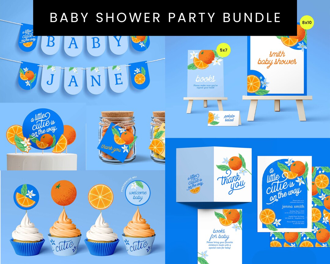Little Cutie Baby Shower Party Bundle Cutie Baby Shower Etsy