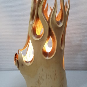 Iluminación, lámpara de madera, iluminación de madera, lámpara, escultura, base de lámpara, lámpara de ambiente, iluminación ambiental, lámpara de fuego,