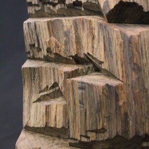 Oak lamp base, hand carved, table lamp
