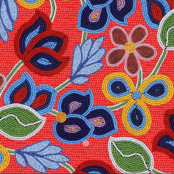 Beaded Floral II Indigenous Fabric 100% Cotton