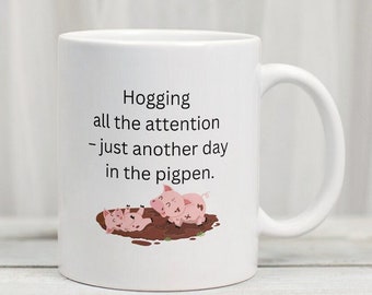 Pig mug, farm animal mug, pig pen coffee mug, barnyard mug