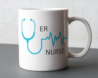 Enfermeira de emergência, presente de enfermeira de pronto-socorro, xícara de café RN, presente de pessoal de pronto-socorro, presente de enfermeira, presente profissional médico