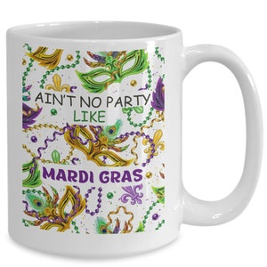 Mardi gras gift, mardi gras mug, carnival gift, new orleans mug, fat tuesday gift, party mug, festival gift, celebration mug