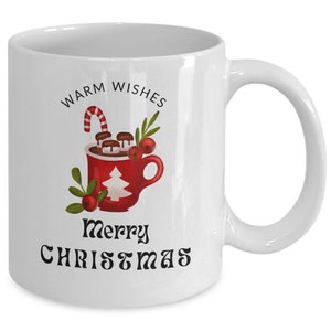 Christmas mug, holiday coffee cup, festive drinkware, gift for Christmas, Xmas present, secret Santa gift, winter mug, hot cocoa cup