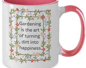 Taza de café de cerámica "La jardinería es felicidad", regalo de jardinería