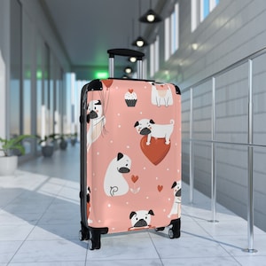 Maleta, equipaje para ella, regalo para amantes de los perros, maleta para dueños de mascotas, equipo de viaje, regalo para viajeros, equipaje de mujer, maleta para llevar