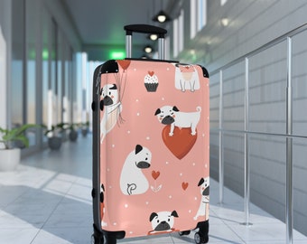 Koffer, bagage voor haar, hondenliefhebber cadeau, huisdiereigenaar koffer, reisuitrusting, cadeau voor reiziger, damesbagage, handbagage