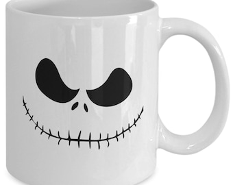 Spooky Halloween Mug, Scary Face, Festive Coffee Cup