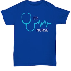 ER ナース T シャツ、ER ナース ギフト、ER シャツ、ユニセックス ナース T シャツ、ナース感謝プレゼント